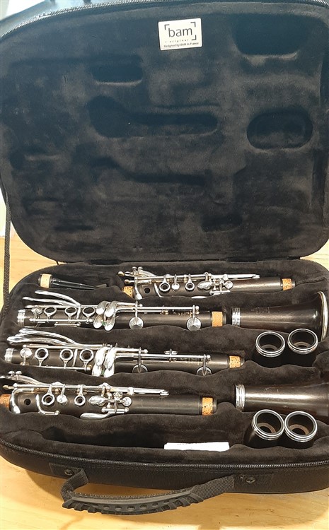 Coppia di clarinetti BUFFET CRAMPON RC ( Sib + La ) con custodia doppia Bam New Trekking